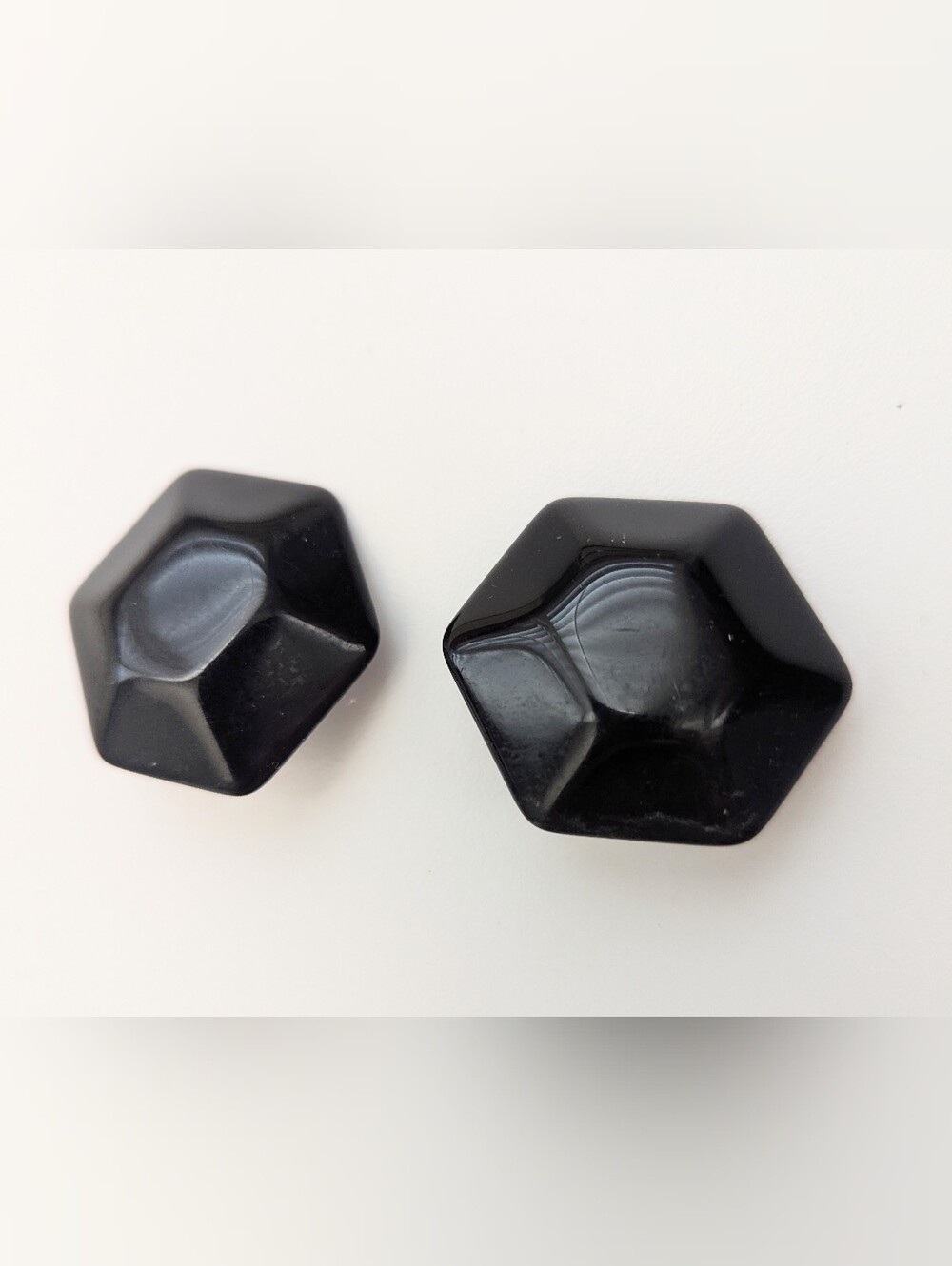 Vintage Black Geometric Hexagon Clip-On Earrings